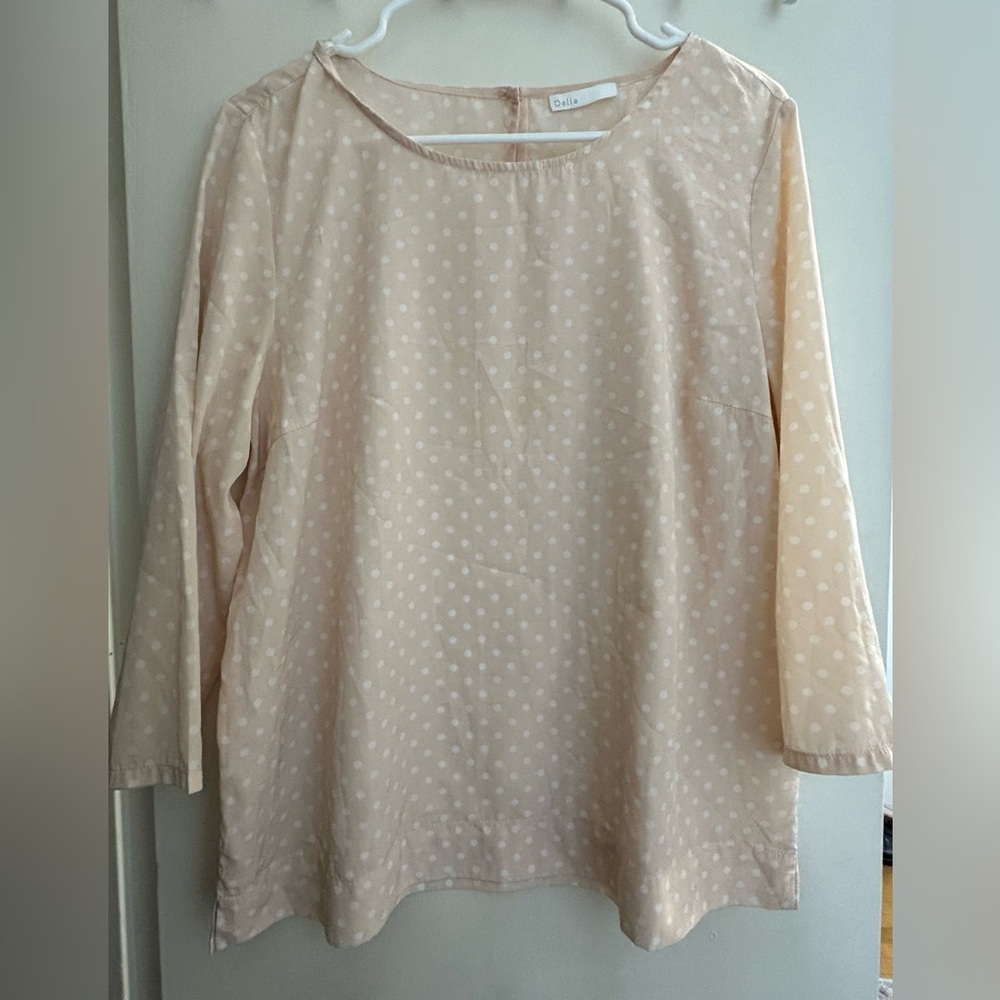 Cream Polka Dot Women's Top